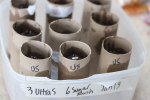 seeds in toilet paper tubes at garlic goodness growing natural garlic and seasonal vegetables in red deer county ab
