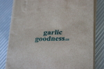 new paper bags at garlic goodness growing natural garlic, seasonal vegetables and raising sustainable highland beef in red deer county ab
